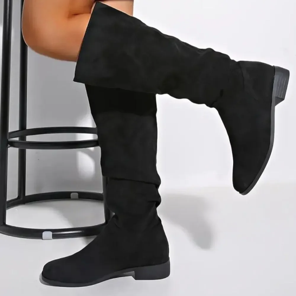 Women's Western Black Knee-High Boots Sz 7